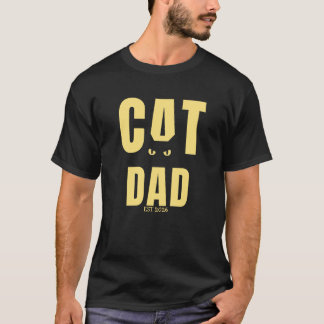 Rolig skräddarsydd Cat Dad-grafik T Shirt