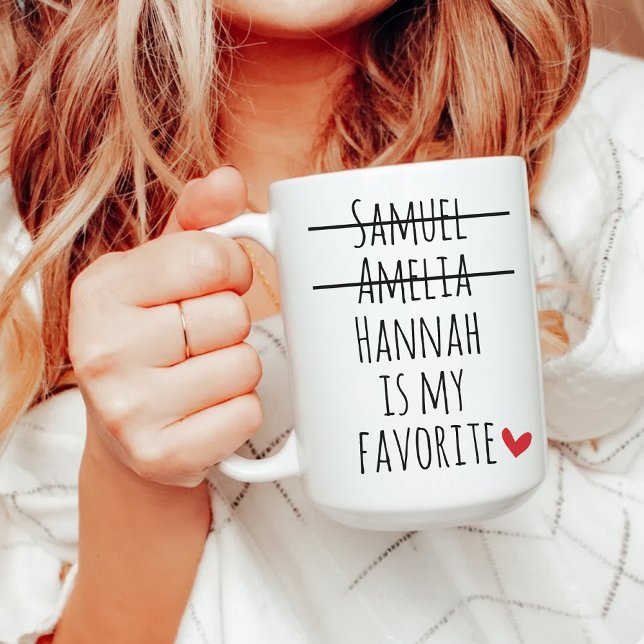 Rolig skräddarsydd kopp för mamman från favoritbar (Favorite Child Christmas Mug – Custom Gift for Mom, Hilarious Custom Mom Mug Birthday Gift from Kids)