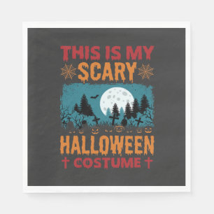 Rolig skrämmande Halloween-kostym Kyrkogård Måne G Pappersservett