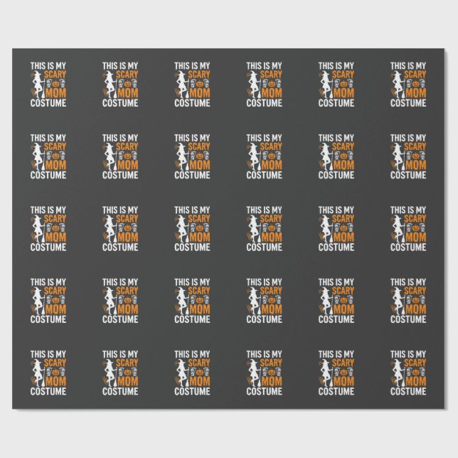 Rolig skrämmande mammas kostym Halloween häxa Presentpapper (Platt)