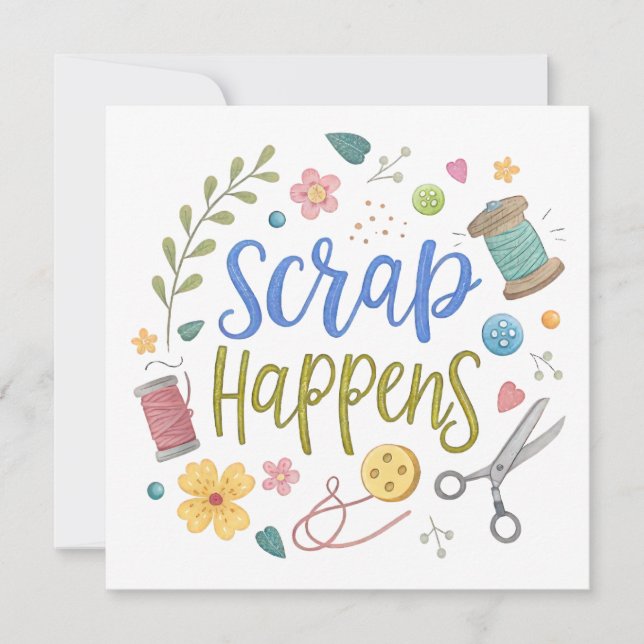 Rolig skräp händer Quilt & Sy Crafters Makers Julkort (Framsida)