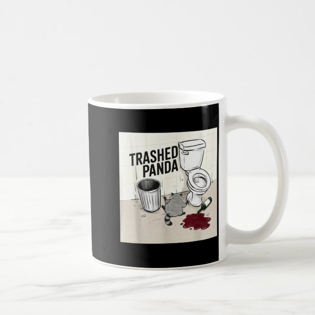 Rolig skräpad panda tvättbjörn berusad  kaffemugg (Höger)