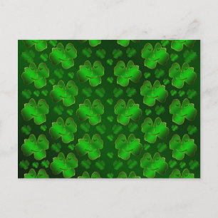 rolig, skrattande, shamrocks, grön, st patricks da vykort