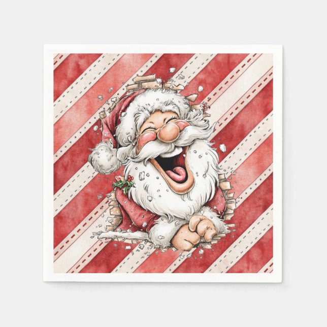 Rolig skrattande tomte pappersservett (Framsidan)