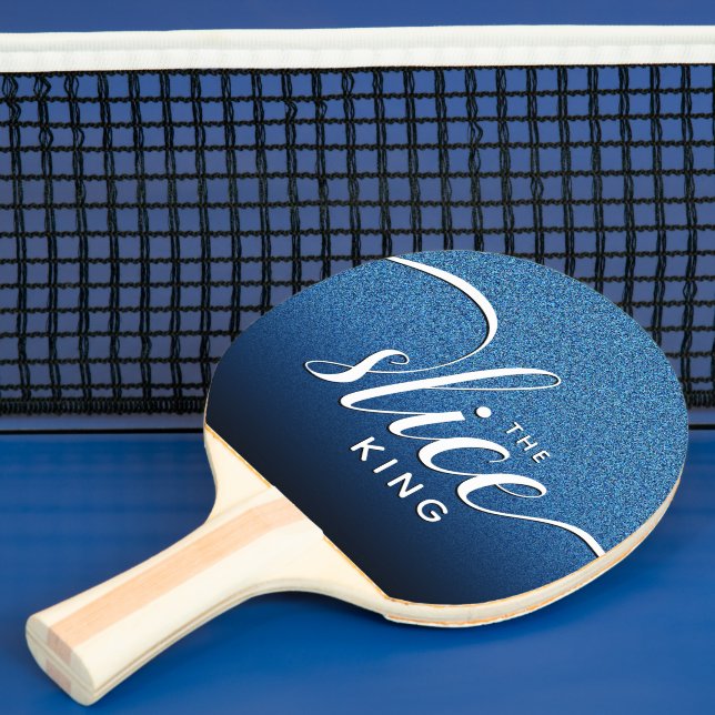 Rolig Skrift Slice King Blå Glitter Pingisracket (Insitu)