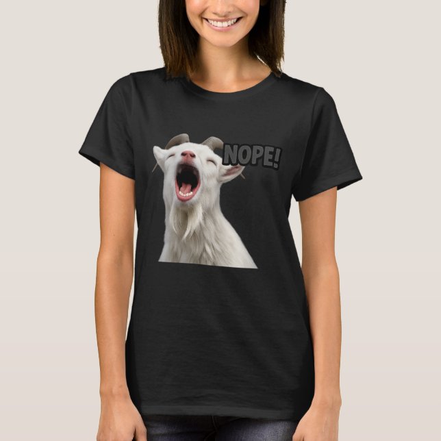 Rolig Skrikande Get "NEJ!" Meme Grafisk T-Shirt (Framsida)