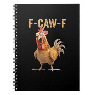 Rolig Skrikande Kyckling F-Caw-F Skämt Design Klas Anteckningsbok