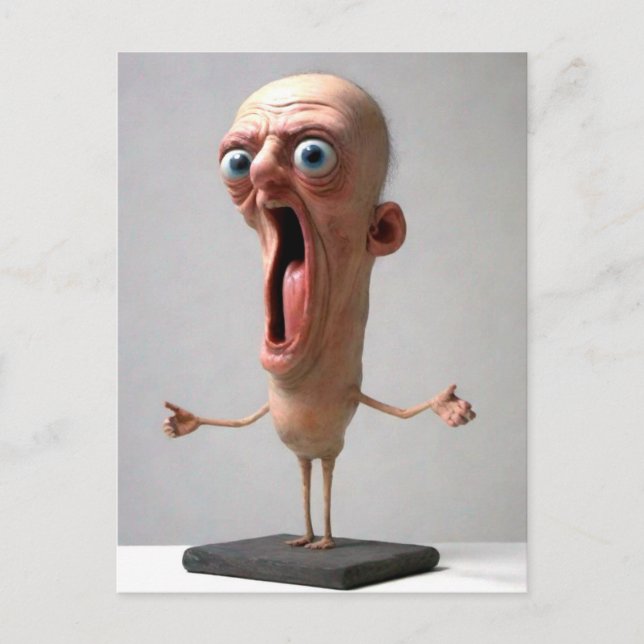 Rolig skrikande man vykort (Framsida)