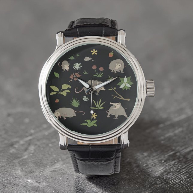 Rolig skrikande opossumpresent för män armbandsur (Skapare uppladdad)