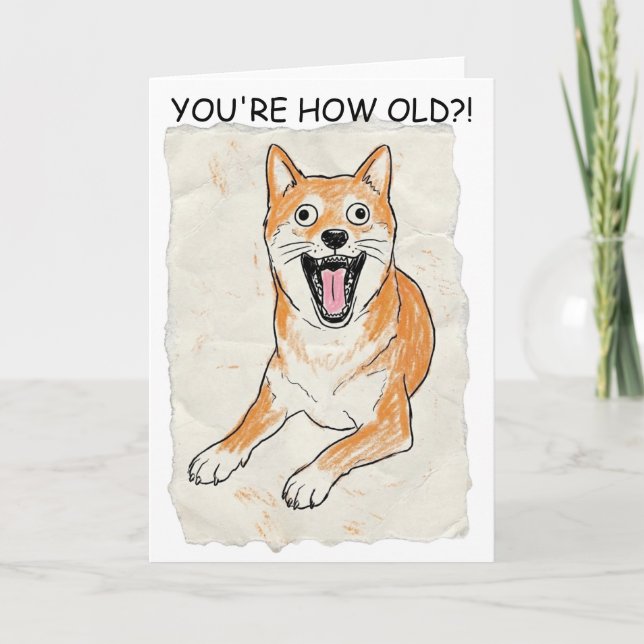 Rolig Skrikande Shiba Inu - Internt Kaos Krita  Kort (Framsida)