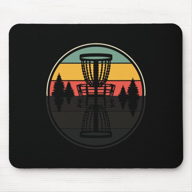 Rolig skuggdesign Vintage Retro Discgolf Frisbee Musmatta (Framsidan)