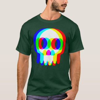 Rolig Skullrippy Vaporwave Halloweenechno Rave EDM T Shirt