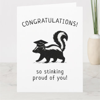 Rolig Skunk Examen Puns Nyutexaminerad Rolig Hälsn Kort