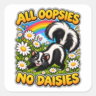 Rolig Skunk Humor | Alla Missar Inga Prästkragar R Fyrkantigt Klistermärke