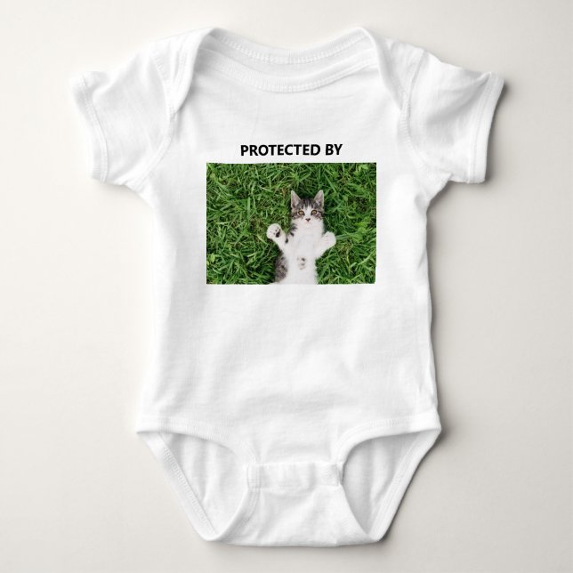 Rolig Skyddad Av Katt Foto T Shirt (Framsida)