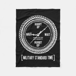 Rolig Skynda Dig Och Vänta Militär Standardtid Fleecefilt