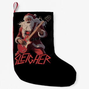Rolig Släd-Metalband Rockar Santa Jul Liten Julstrumpa