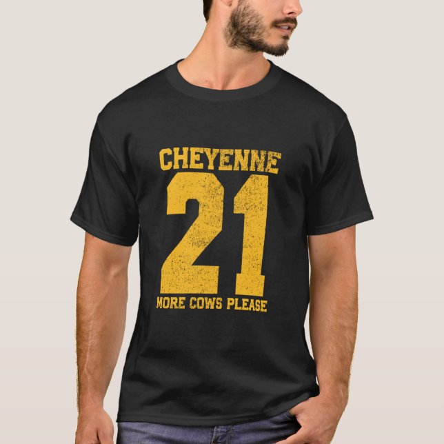 Rolig slogan USA Cheyenne 21 Fler kor tack T Shirt (Framsida)
