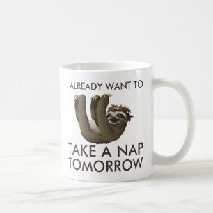 Rolig sloth som jag önskar redan att ta en ta sig kaffemugg
