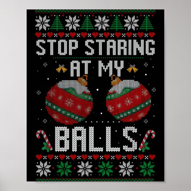 Rolig Sluta Stirra På Min Prydnad Fula Jul  Poster (Framsidan)
