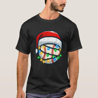 Rolig småbarnsbaseboll Santa hatt jul T Shirt