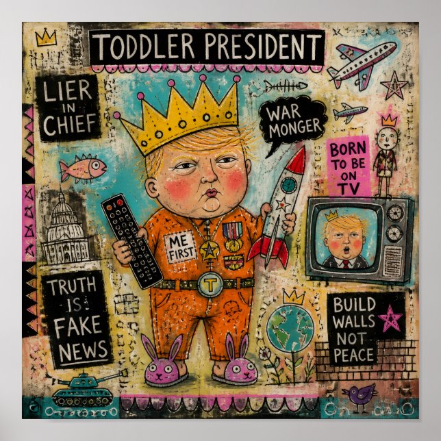 Rolig småbarnspresidentcollage poster (Framsidan)