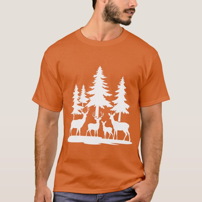 Rolig Smal Pineree Sommar Vandring Camping vän T Shirt (Framsida)