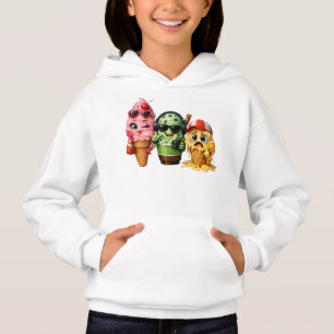 Rolig Smältande Glasskvad Kawaii Karaktär Konst T Shirt