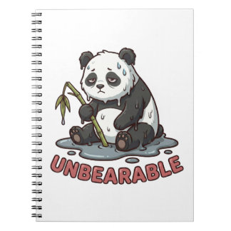 Rolig Smältande Panda Utbränd Klistermärke Anteckningsbok