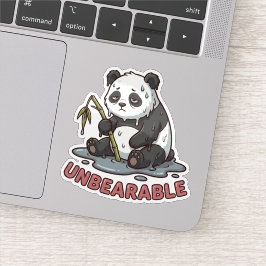 Rolig Smältande Panda Utbränd Klistermärke Klistermärken