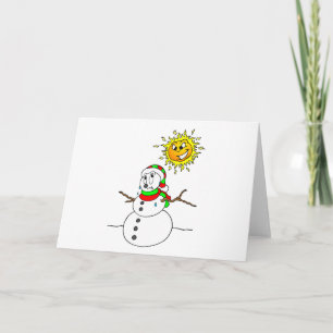 Rolig smälter för julaftonhelgdag för snögubbe tom helgkort