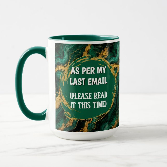 Rolig Smaragd Malakit Enligt Min Senaste E-post Mugg (Vänster)