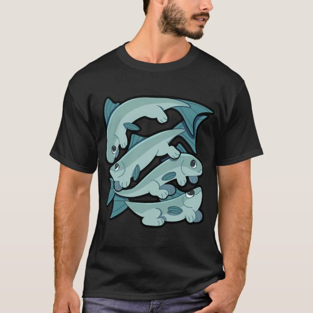 Rolig Smart Fiske Båt Design T Shirt (Framsida)
