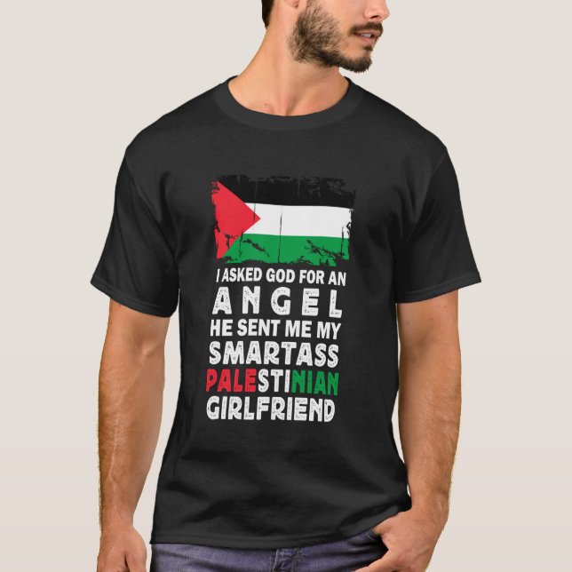 Rolig Smartass Palestinsk Flickvän Palestina Flagg T Shirt (Framsida)