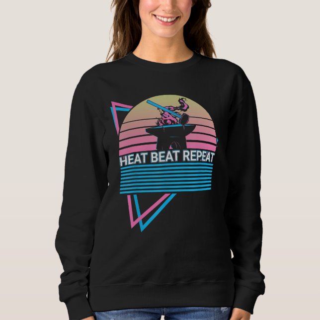 Rolig smed smide smedja retro värme t shirt (Framsida)