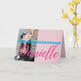 Rolig Smoking Cat Grattis Kvinnans Namn Kort