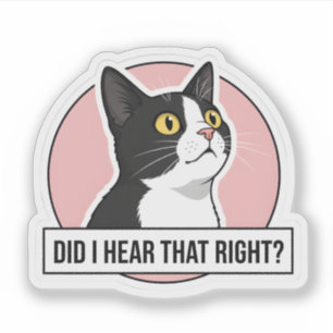 Rolig Smokingkatt Meme - Sarkastisk Kontorsdekor Klistermärken