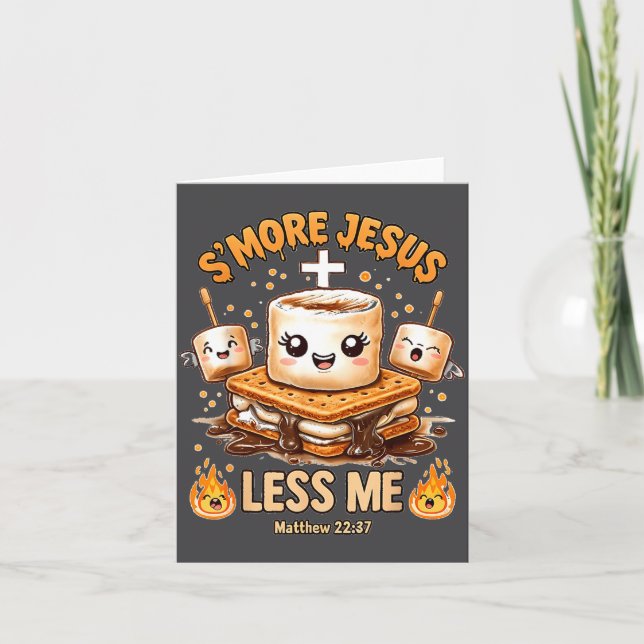 Rolig Smore Jesus Mindre Jag Kristet Tro Män Kvinn Kort (Framsida)