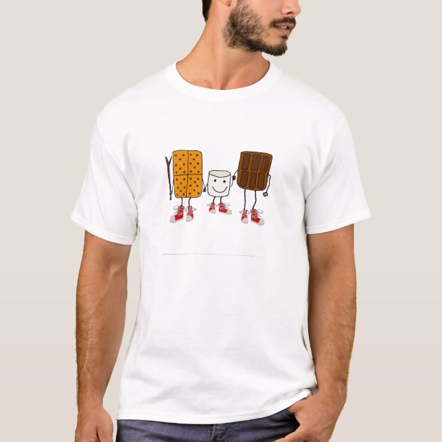 Rolig Smores teckentecknad Tee Shirt (Framsida)