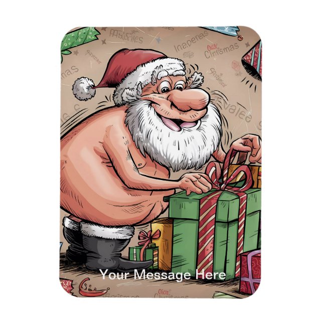 Rolig Smutsig Tomte Julsamling Magnet (Vertikal)