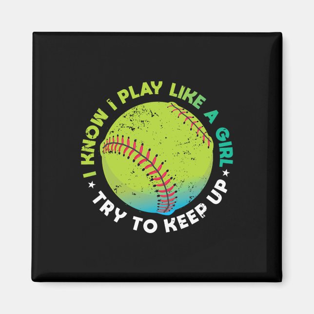 Rolig snabbspelande pitcher Softboll Spelpresent F Magnet (Framsidan)