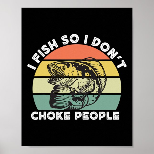Rolig Snakehead-fiske Retro Jag fiskar så jag inte Poster (Framsidan)