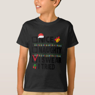 Rolig Snäll Stygg Jag Svär Jag Försökte Julklappsl T Shirt