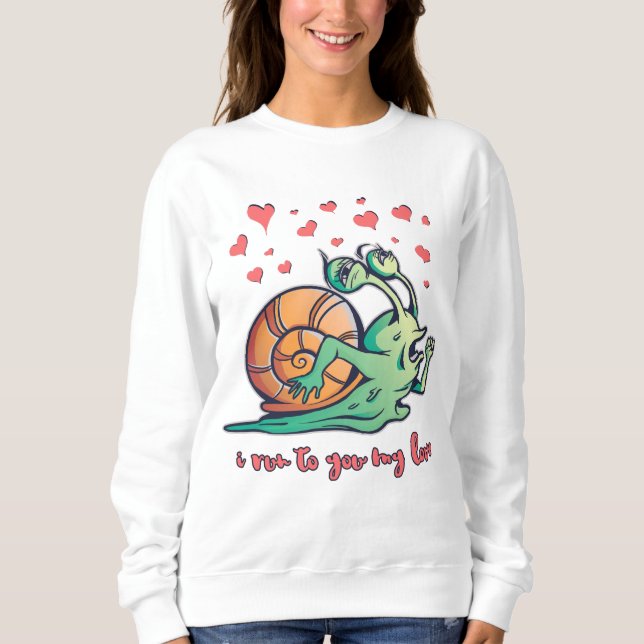 Rolig Snigel Valentine Löpning T Shirt (Framsida)