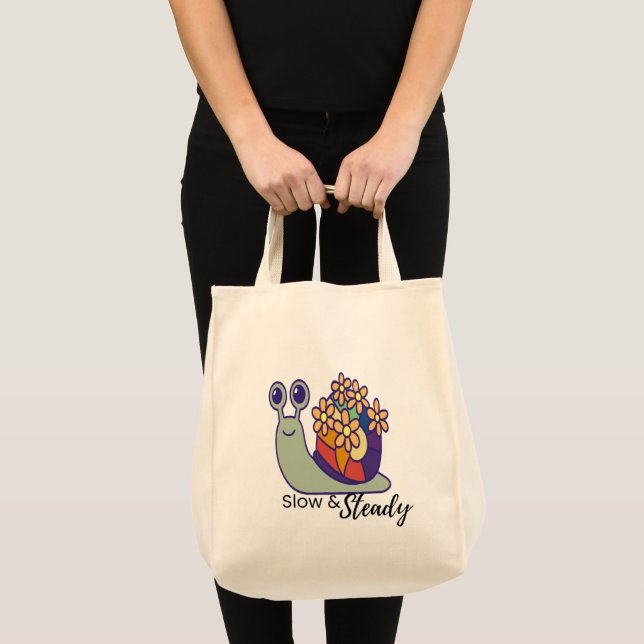 Rolig snigelfodral i canvas - Återanvändbart - Blo Tygkasse (Framsida (produkt))