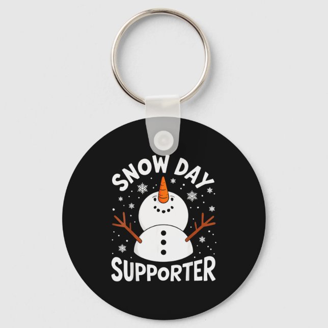 Rolig snö dag supporter snöflinga jul vinter nyckelring (Framsida)