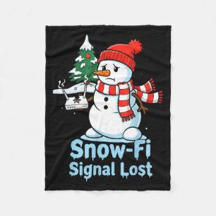 Rolig Snö-fi Signal Förlorad Snöman Juldesign Fleecefilt