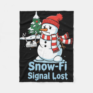 Rolig Snö-fi signal förlorad Snöman Juldesign Fleecefilt