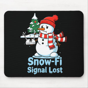 Rolig Snö-fi Signal Förlorad Snöman Juldesign Musmatta