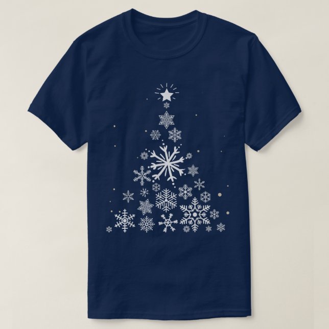 Rolig snöflinga älskare julgran  t shirt (Design framsida)